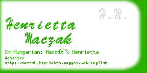 henrietta maczak business card